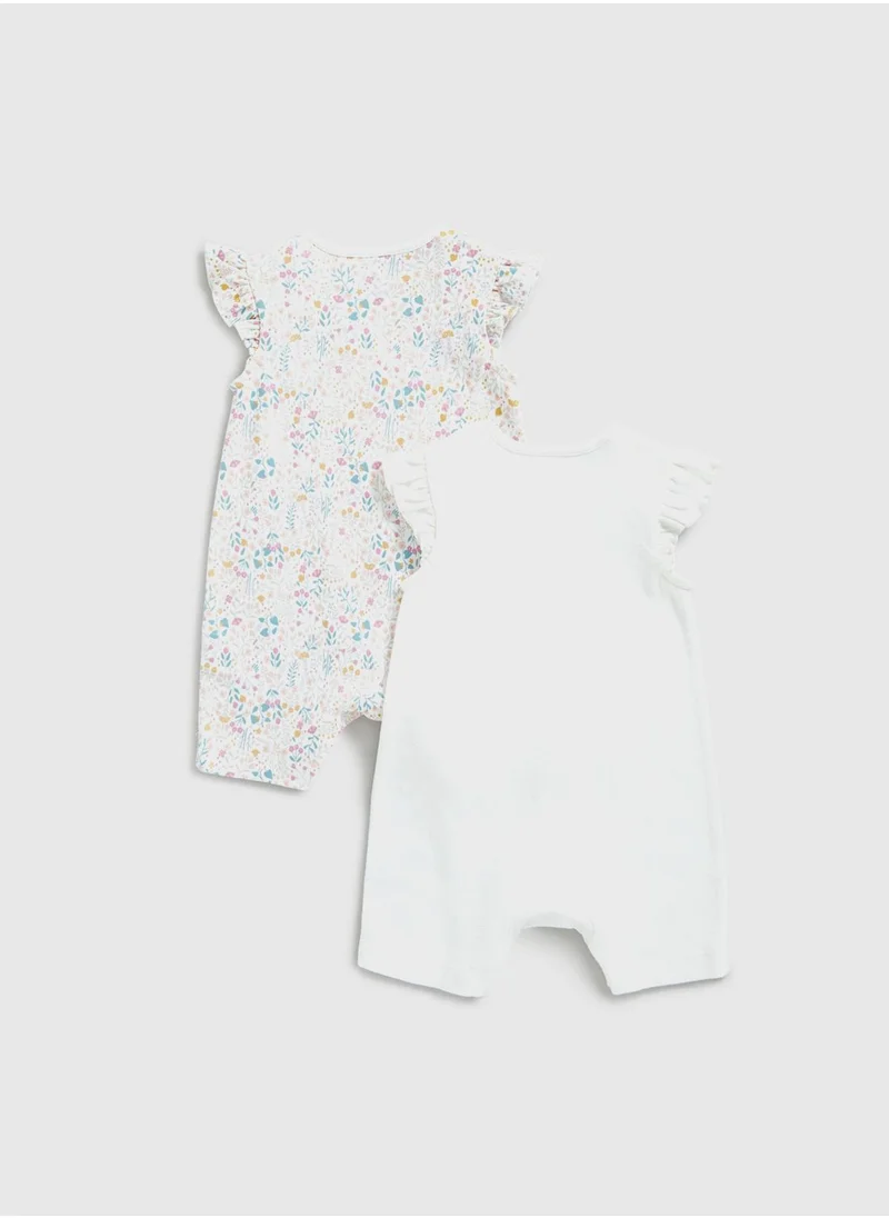mothercare Wild Flower Rompers - 2 Pack