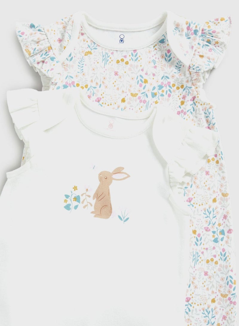 mothercare Wild Flower Rompers - 2 Pack  - Image 3