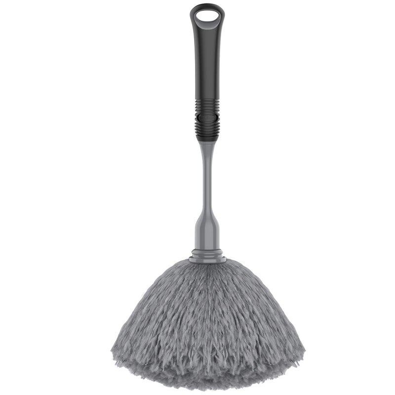 Microfiber Delicate Duster Comfortable Non Slip Handle Detachable Washable Duster Head Grey Black - Image 1