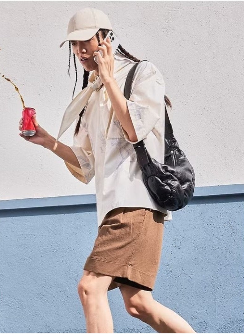 Kuno Kunogigi Oil Wax homeless baseball leather crossbody shoulder bag  - Image 4
