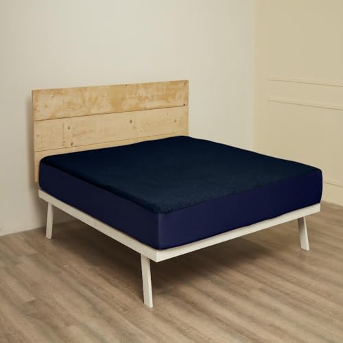 Wakefit Cotton Feel Ultra Soft Waterproof Mattress Protector | Breathable - Hypoallergenic Mattresses Cover 78" x 72" - King, Blue - Image 4