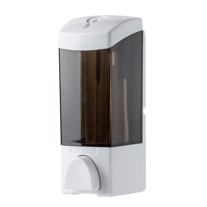 ADHESIVE SOAP DISPENSER 300ML DRILL FREE WITH ADHESIVE OR WALL MOUNT WITH SCREWS HAND DISPENSER SHAMPOO SHOWER GEL LOTION CONTAINER DISPENSER FOR KITCHEN BATHROOMS GRAY