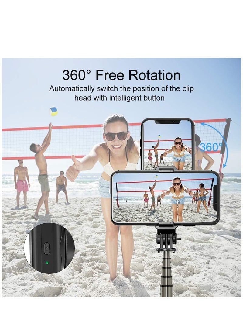 ELTRAZONE Selfie Stick Gimbal Stabilizer, 360° Rotation Tripod with Wireless Remote, Portable Phone Holder, Auto Balance 1-Axis Gimbal for Smartphones Tiktok Vlog Youtuber Live Video Record  - Image 3