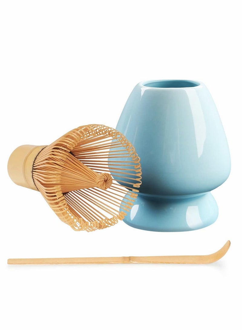 SYOSI Japanese Tea Set, Traditional Matcha Tool Set, Matcha Ceremony Accessories, Matcha Blender, Blender, Tea Spoon (3 Piece Set, White) - Image 1