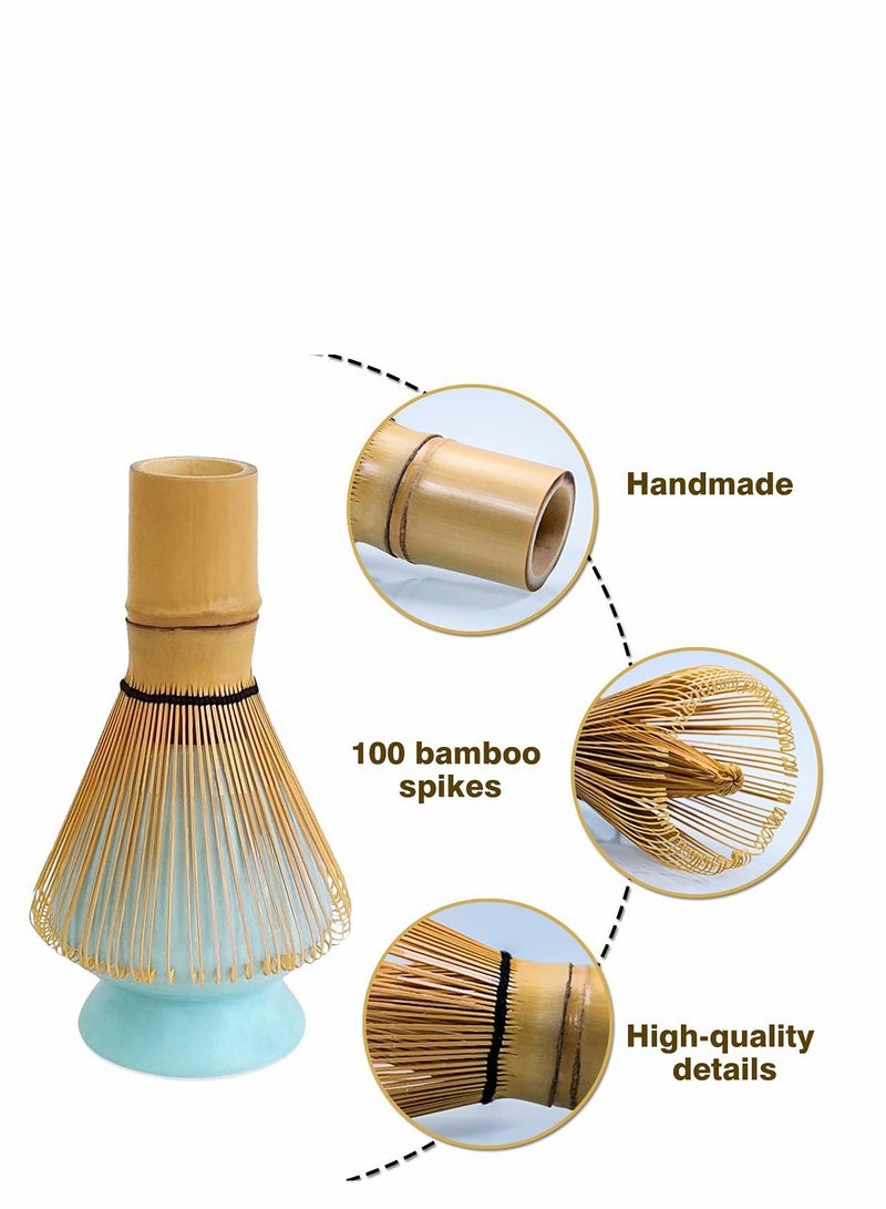 SYOSI Japanese Tea Set, Traditional Matcha Tool Set, Matcha Ceremony Accessories, Matcha Blender, Blender, Tea Spoon (3 Piece Set, White) - Image 3