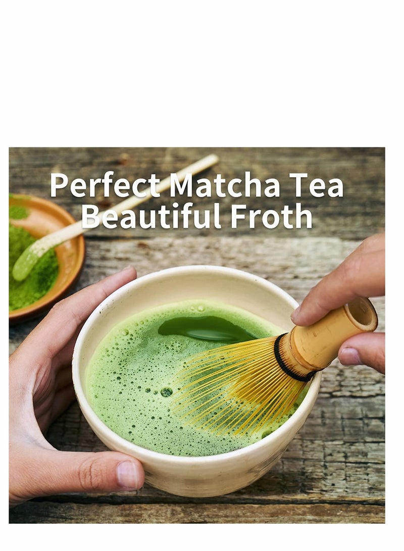 SYOSI Japanese Tea Set, Traditional Matcha Tool Set, Matcha Ceremony Accessories, Matcha Blender, Blender, Tea Spoon (3 Piece Set, White) - Image 4