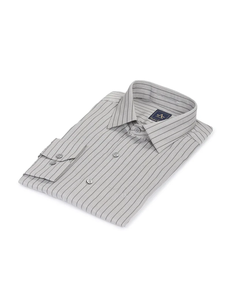 Arrow Grey Manhattan Slim Fit Patterned Formal Shirt for Men | Best Price UAE