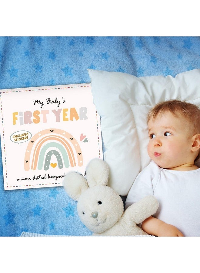 Chunnin Boho Rainbow Baby's First Year Calendar with Stickers Boho 1st Year Tracker First Year Book Baby First Year Milestones Newborn Baby Memory Calendar Keepsake for Baby Girl or Boy - Image 5