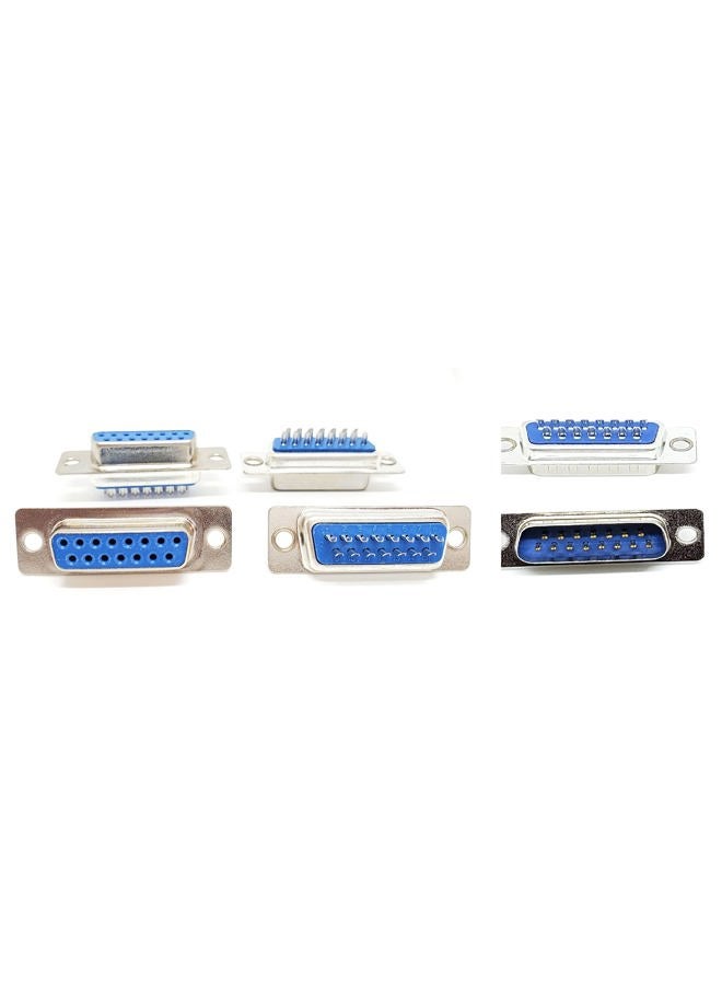 Connectors Pro Pc Accessories - Connectors Pro 10 Pairs DB15 Male and Female RS232 D-Sub 15P 15 Pins Solder Type Connector, 20-Pack (10 Male + 10 Female) - Image 1