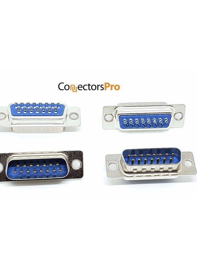 Connectors Pro Pc Accessories - Connectors Pro 10 Pairs DB15 Male and Female RS232 D-Sub 15P 15 Pins Solder Type Connector, 20-Pack (10 Male + 10 Female) - Image 2