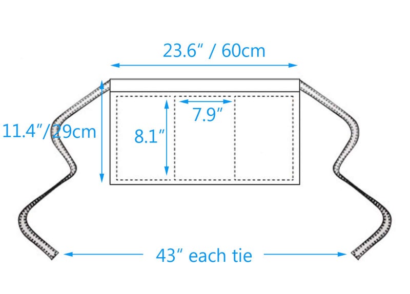 BOHARERS BOHARERS Waist Apron with 3 Pockets 12 Pack - Black Waitress Server Short Apron  - Image 5