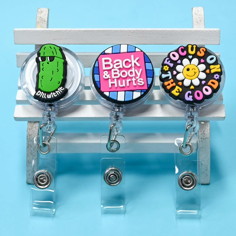 YEALQUE 30 Pack Funny Badge Reel Holder Retractable Fun ID Badge Reels for Coworker Office Worker Gifts - Image 4