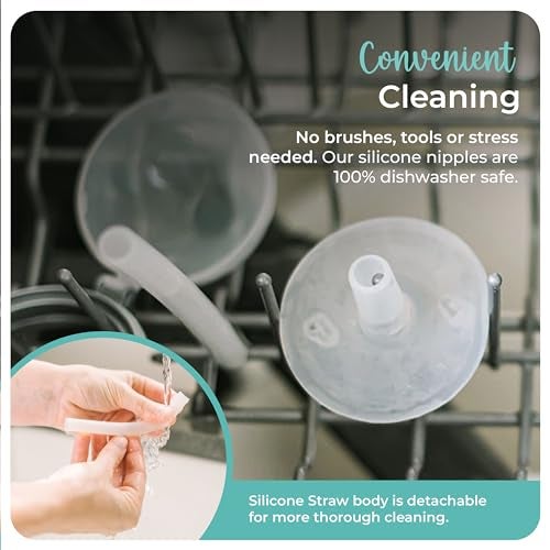 Mason Bottle Silicone Straw Toppers (2-Pack) – Sippy Cup Straw Replacement, Fits 8oz Regular-Mouth Mason Jars – BPA-Free, Non-Toxic, Dishwasher Safe, Made in USA - Image 5