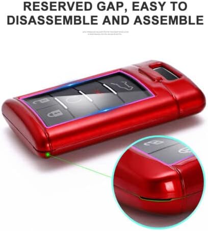 TEAMWILL Car Remote Key Fob Case Cover Keychain for Cadillac Models (Red) - Image 4