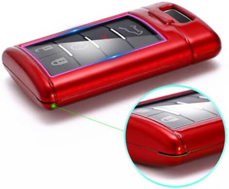 TEAMWILL Car Remote Key Fob Case Cover Keychain for Cadillac Models (Red) - Image 3