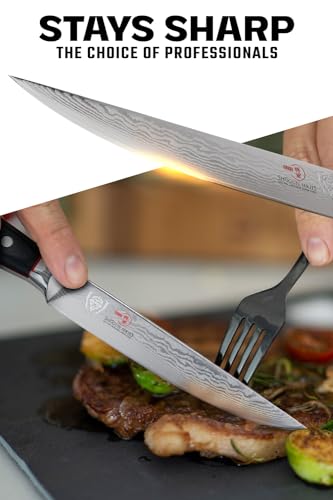 Dalstrong Steak Knives Set -5"-Shogun Series ELITE-Damascus-Japanese AUS-10V Super Steel - 4pc-Razor Sharp Fillet Knives-Table Set-Razor Sharp Kitchen Knife Set-w/Sheaths - Image 2