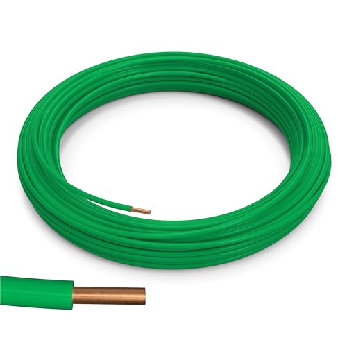 THE CIMPLE CO 50 FT - 10 AWG Solid Copper Wire - 10 Gauge Industrial THHN/THWN - 50 FT Insulated Grounding Wire - Green, 50 Feet (15 Meters) - Image 1