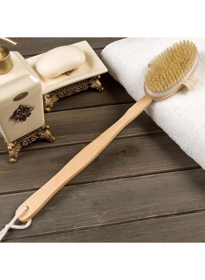 Generic valueable 1 Dry Exfoliating Body Brush - Practical Design with Wooden Handle - Suitable for Massage and Skin Cleansing - For Daily Home Use - Image 3