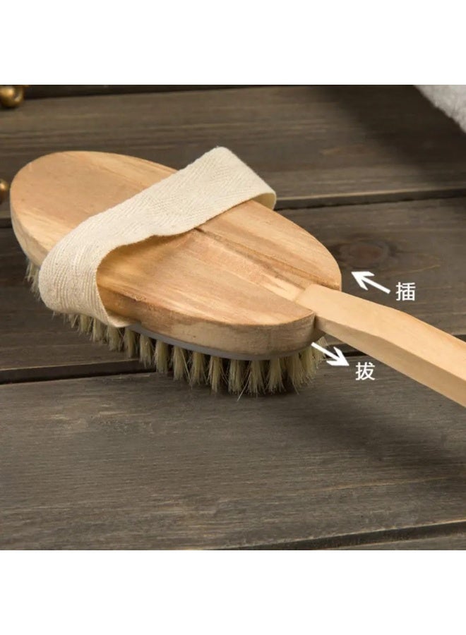 Generic valueable 1 Dry Exfoliating Body Brush - Practical Design with Wooden Handle - Suitable for Massage and Skin Cleansing - For Daily Home Use - Image 4