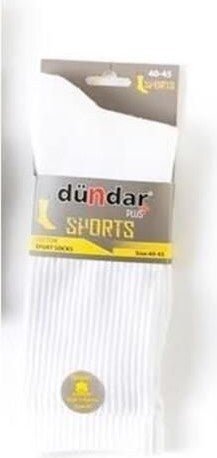 Dündar Çorap Dundar Socks Plus Men's Towel Tennis Sports White 6 7101