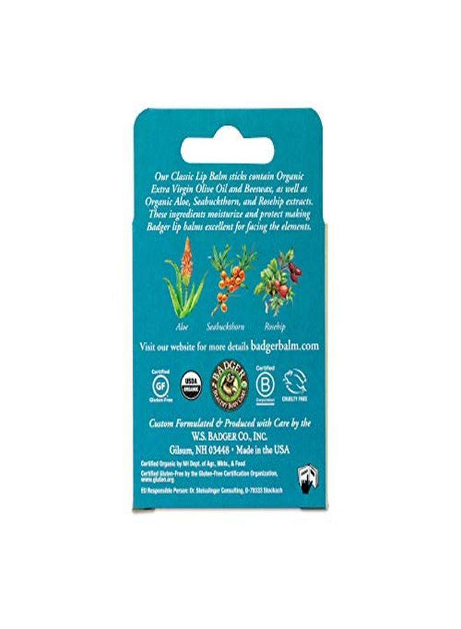 Badger بلسم شفاه كلاسيكي علبة زرقاء، مجموعة متنوعة 4 عبوات، مع الألوة، زيت الزيتون البكر، شمع العسل وزيوت أساسية، بلسم شفاه مرطب طبيعي مجموعة متنوعة، معتمد عضوي، 0.15 أونصة لكل عبوة 4 - Image 5