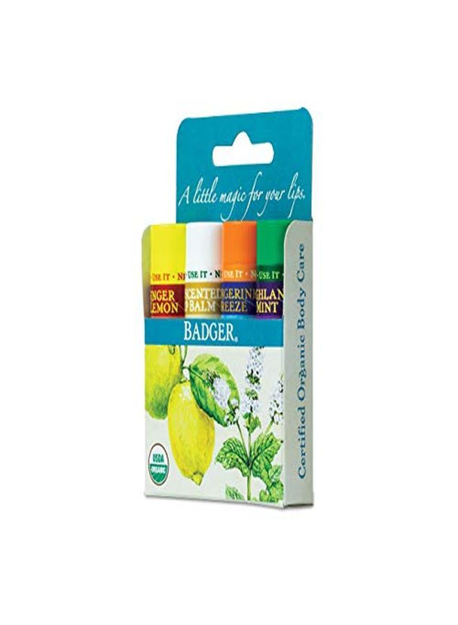 Badger بلسم شفاه كلاسيكي علبة زرقاء، مجموعة متنوعة 4 عبوات، مع الألوة، زيت الزيتون البكر، شمع العسل وزيوت أساسية، بلسم شفاه مرطب طبيعي مجموعة متنوعة، معتمد عضوي، 0.15 أونصة لكل عبوة 4 - Image 4