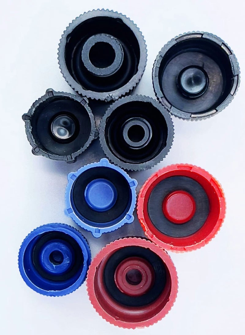 SYOSI Air Conditioning Valve Core Kit, Car and Home AC R12 R134a Teflon Seal Refrigeration Schrader Valve Core with Valve Stem Core Tool Air Conditioning AC System Charging Port Seal Caps Kit - Image 3