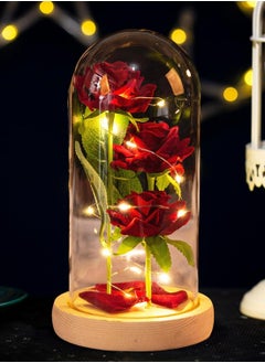 Generic Beauty and The Beast Rose, Valentines Gifts for Women, Birthday Gifts for Mom, Light Up Rose in Glass Dome, Eternal Rose Flower Gifts for Mom, Valentines Rose Gifts Girlfriends for Wife  - Image 4