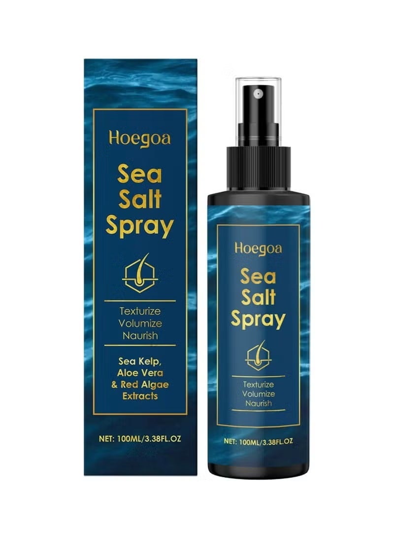HOEGOA Sea Salt Spray for Hair, Sea Salt Hair Spray with Aloe Vera and Red Algae Extract, Regulates Oil Secretion and Keeps the Scalp Fresh, Beach Hair Spray 100ml/3.38fl oz - Image 1