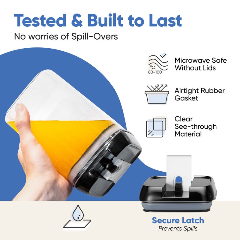 Chef's Path - Set of 7 Airtight Food Storage Containers for Kitchen Storage - Clear Plastic - Durable Strong Lids - Labels and Chalk Marker - Image 3