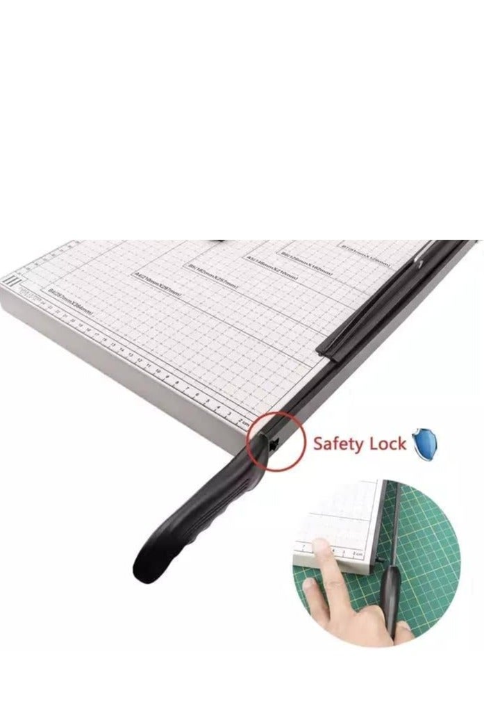 Beone A4 Paper Cutter, 12 Inch Paper Cutting Board Guillotine, Metal Base with Guard Rail Safety Blade Lock, for Home Schoo Office - Image 2