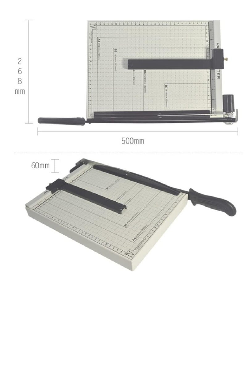 Beone A4 Paper Cutter, 12 Inch Paper Cutting Board Guillotine, Metal Base with Guard Rail Safety Blade Lock, for Home Schoo Office - Image 5
