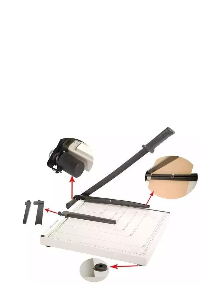 Beone A4 Paper Cutter, 12 Inch Paper Cutting Board Guillotine, Metal Base with Guard Rail Safety Blade Lock, for Home Schoo Office - Image 4