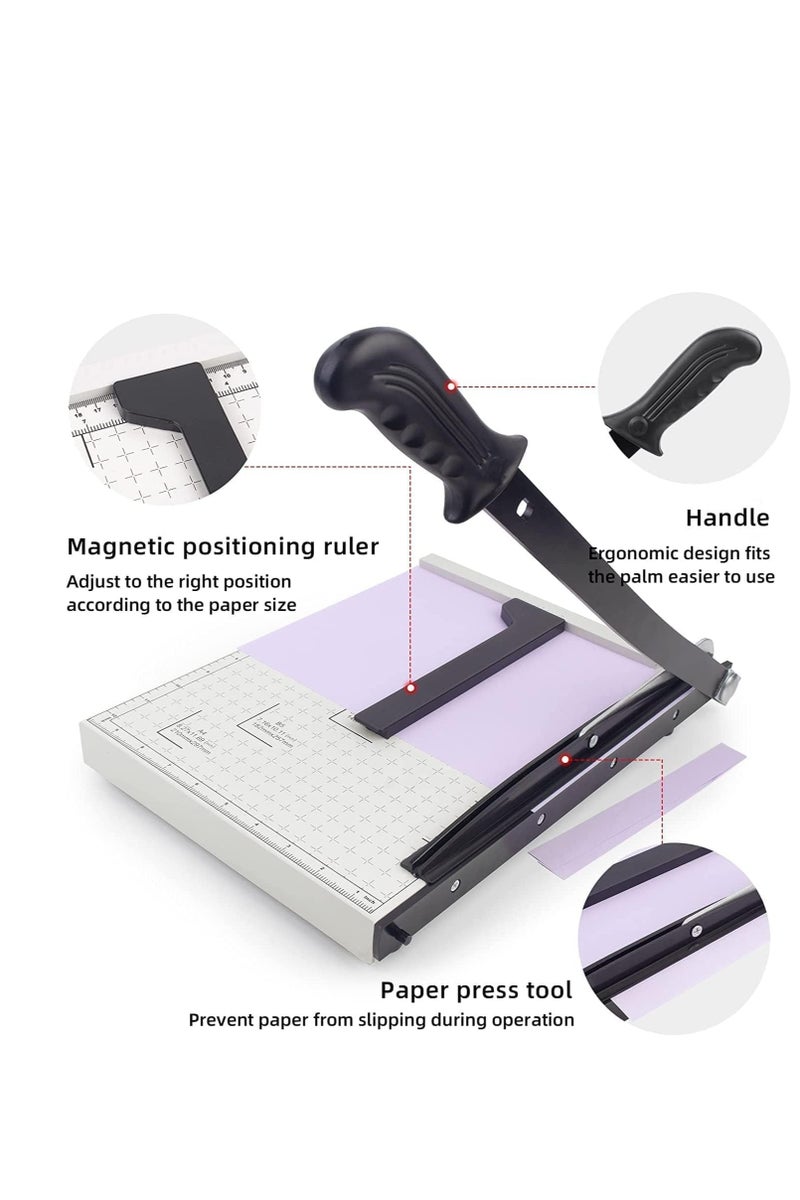 Beone A4 Paper Cutter, 12 Inch Paper Cutting Board Guillotine, Metal Base with Guard Rail Safety Blade Lock, for Home Schoo Office - Image 3