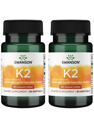 Swanson Vitamin K2 (Menaquinone-7) - Vitamin Supplement Supporting Cardiovascular and Bone Health - Made from Japanese Natto to Help Regulate Calcium - (30 Softgels, 100mcg Each) (2 Pack) - pzsku/ZBD0733133D7EFFFF9EF7Z/45/1750750000/8fe41ff1-7424-46f4-b1d6-280cd5b6bb90
