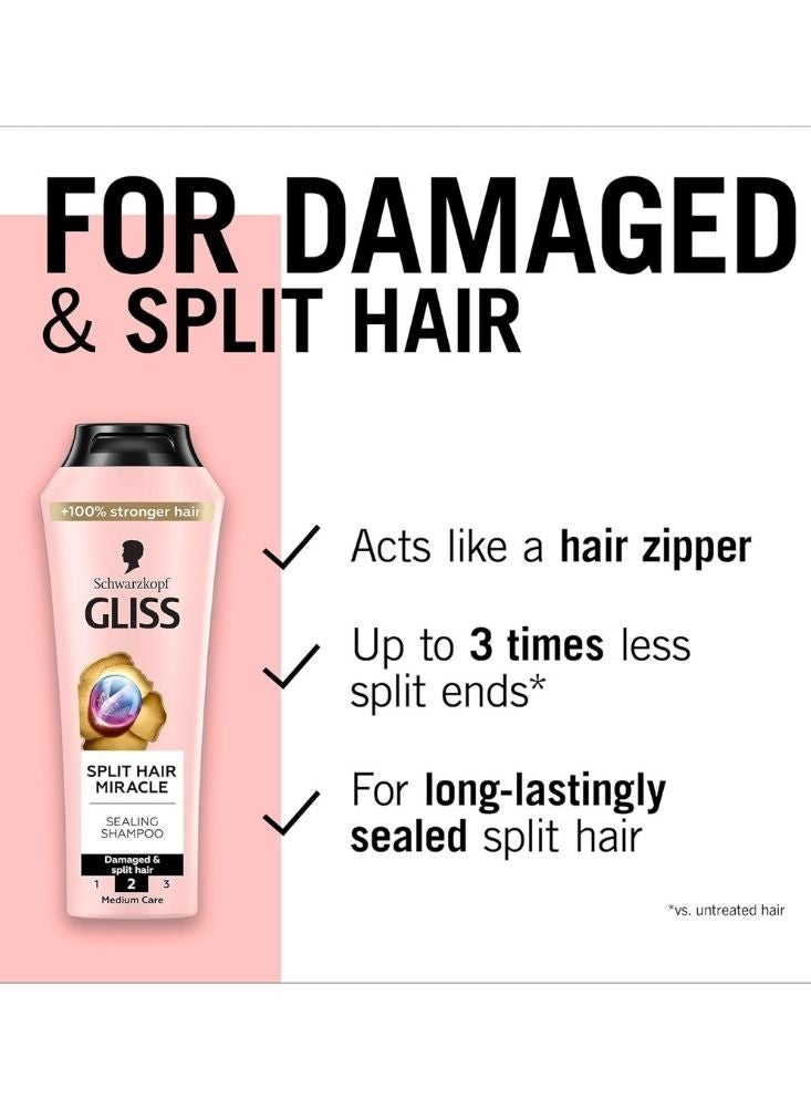 Schwarzkopf Gliss Split Hair Miracle Shampoo – Repair for Damaged Split Ends - Image 3