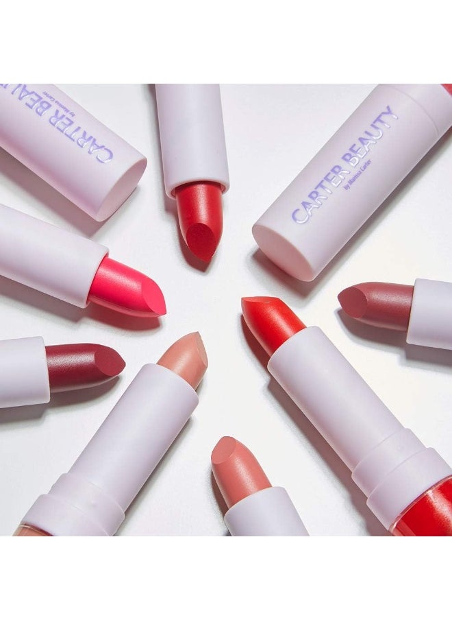 Carter Beauty Warm Red Matte Lipstick With Orange Hues Long Wear Word Of Mouth Hillary  - Image 3