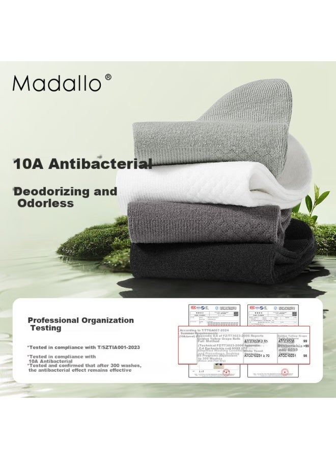 Madallo Aloe Vera Moisturizing Men'S Socks 100% Cotton Socks With Massage Sole, Odor-Resistant And Antibacterial Athletic Socks For Summer, Mid-Calf Men'S Socks - Image 2