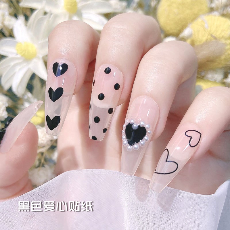 New Internet Celebrity Love Stickers Small Fresh Nail Art Accessories White Star Mango With Adhesive Nail Decals - Image 5