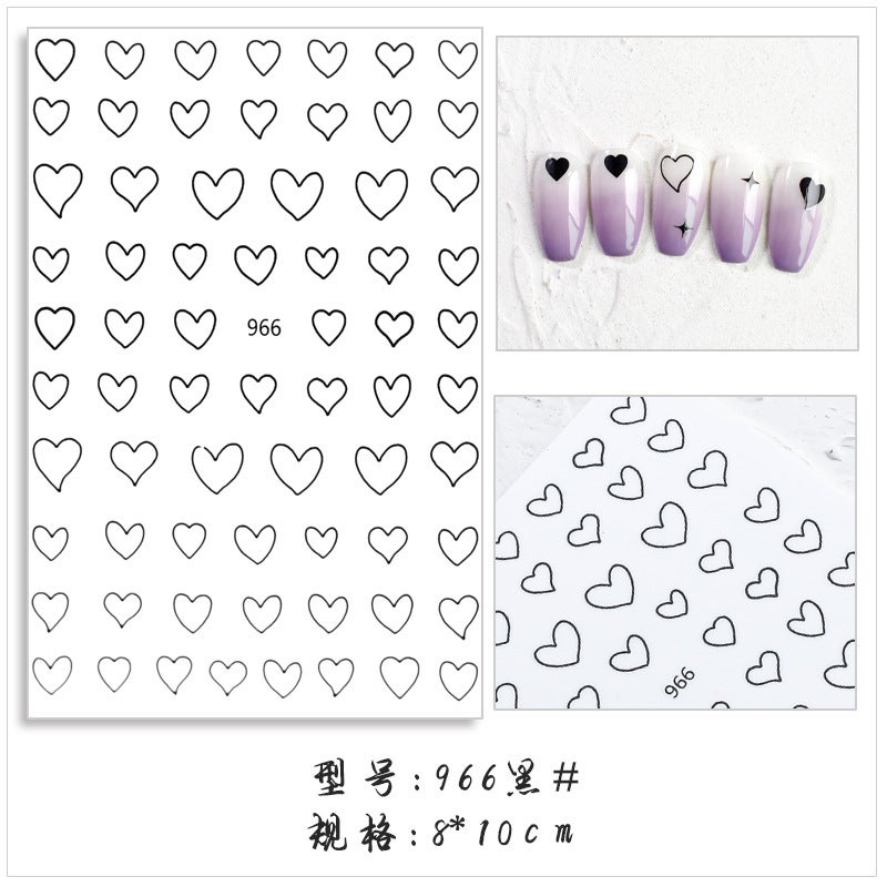 New Internet Celebrity Love Stickers Small Fresh Nail Art Accessories White Star Mango With Adhesive Nail Decals - Image 1