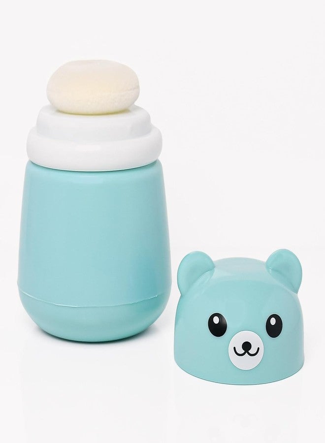 kusuvika Baby Powder Puff | Baby Powder Puff With Box | Powder Puff With Box Holder Container | Powder Puff For Babies | Puff Powder Box (Panda-Blue) Multicolor - Image 1