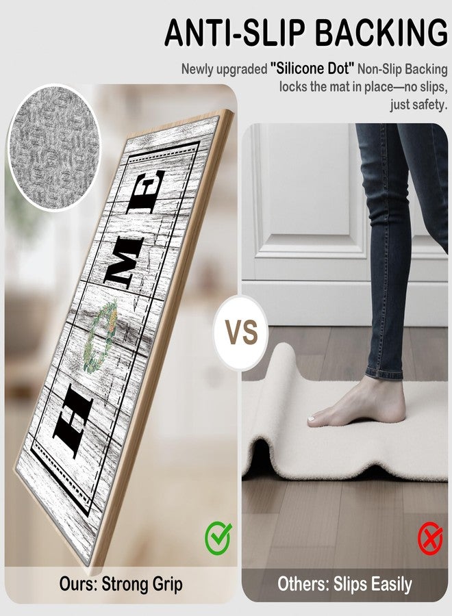 Tritard 100% Non Slip Kitchen Rugs Sets of 3 Farmhouse Washable Kitchen Mats for Floor Non-Skid Kitchen Runner Rug Soft Rustic Kitchen Floor Carpet for Hallway, Laundry, Sink, Office, Grey - Image 3