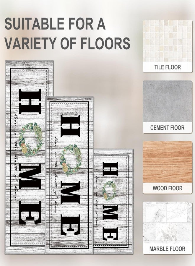 Tritard 100% Non Slip Kitchen Rugs Sets of 3 Farmhouse Washable Kitchen Mats for Floor Non-Skid Kitchen Runner Rug Soft Rustic Kitchen Floor Carpet for Hallway, Laundry, Sink, Office, Grey - Image 4