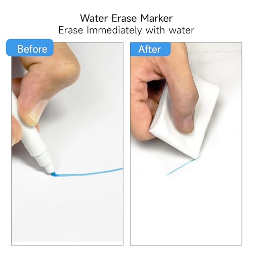 KEARING Erasable Marker Set, Disappearing ink for Fabric Embroidery, Air/Water Erasable Marker (Water-Erasable(2*Blue+2*White)) - Image 2