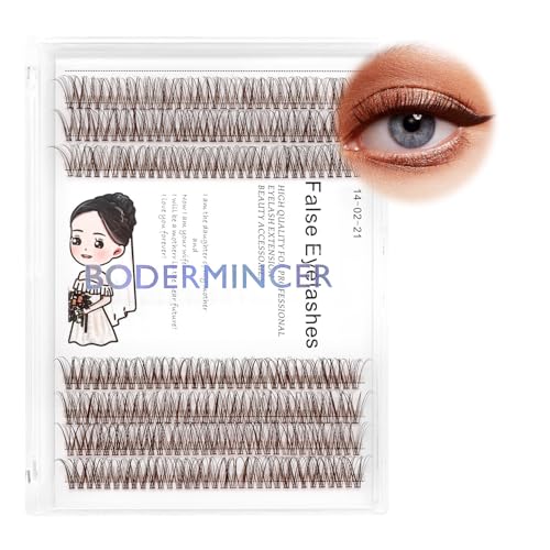 Bodermincer 231 Clusters D Curl Dark BrownBlack Individual Eyelash Extension Fish Tail Cluster Eyelashes Premium Eyelashes Mink Lashes Professional Lash Extension 14mm Dark Brown - Image 2