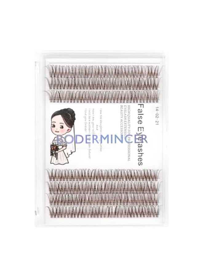 Bodermincer 231 Clusters D Curl Dark BrownBlack Individual Eyelash Extension Fish Tail Cluster Eyelashes Premium Eyelashes Mink Lashes Professional Lash Extension 14mm Dark Brown - Image 4