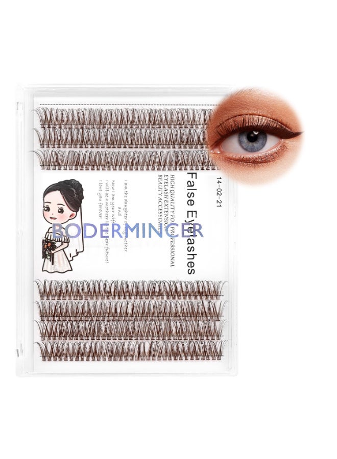 Bodermincer 231 Clusters D Curl Dark BrownBlack Individual Eyelash Extension Fish Tail Cluster Eyelashes Premium Eyelashes Mink Lashes Professional Lash Extension 14mm Dark Brown - Image 3