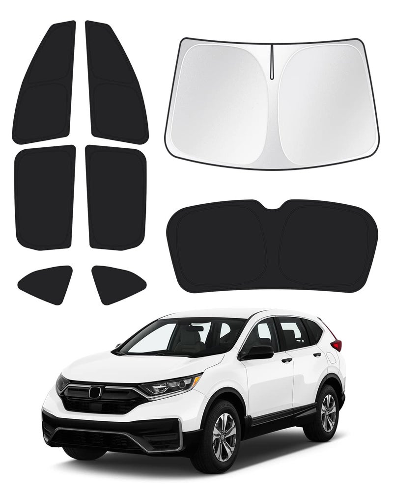 Canvcle Windshield Sun Shade for Honda CRV 20172022 CRV Accessories Side Rear Window Shade Cover Full Set Sun Visor Shield Privacy Protection Keep Vehicle Cool Black 8PCS