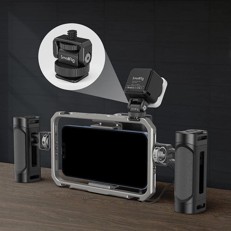 SmallRig 1/4" Mini Ball Head Cold Shoe Mount Adapter with 1/4"-20 Thread for Camera Phone Cage LED Video Light-3577 - Image 2