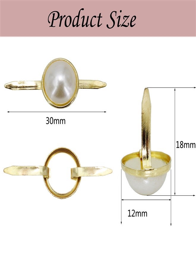 BESTCYC 12 x 18mm 100pcs Imitation Pearl Brads Paper Fastener Scrapbooking Card Making Wedding Craft Round Brads - Image 2